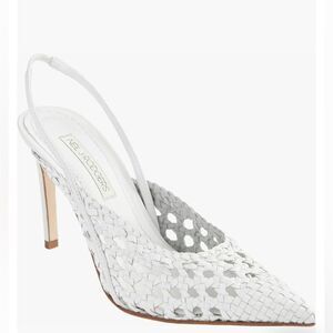 Neil J. Rodgers Hannah Woven Leather Slingback Pump White Size 37